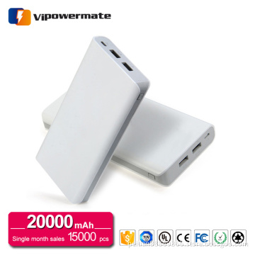 High capacity 20000mah emergency dual usb portable external battery power bank